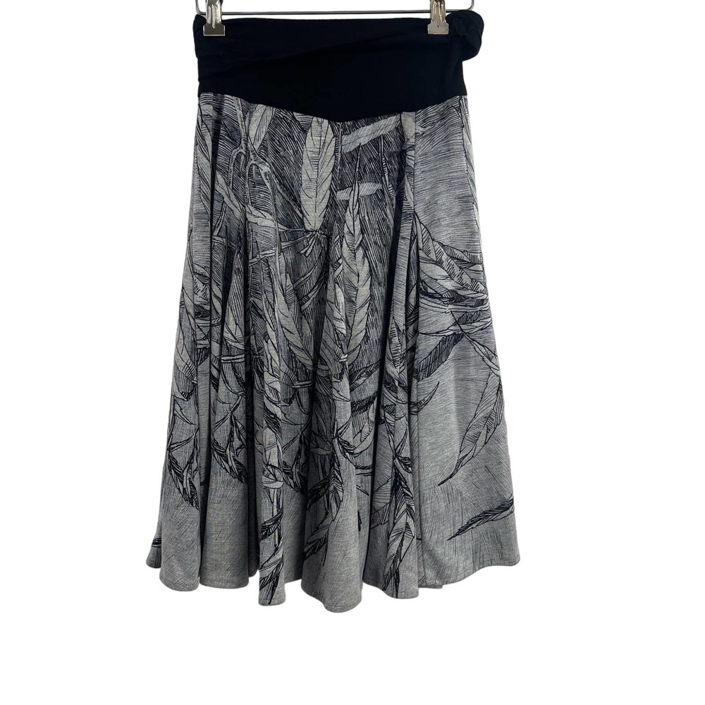 Eva Franco Grey Full Print Skirt Size 0 New